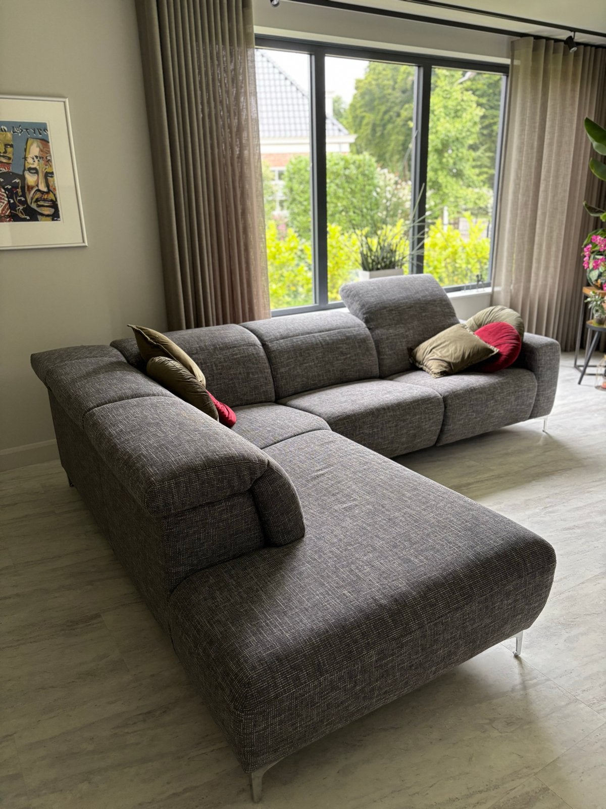 Montel hoekbank met relaxfunctie en verstelbare hoofdsteunen, Ophalen, 250 tot 300 cm, 100 tot 125 cm, Hoekbank
