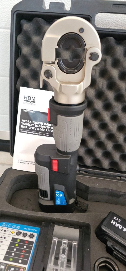 HBM Hydraulische Krimptang 16-300mm2 - 60 KN - 18V op Accu, Ophalen of Verzenden, Zo goed als nieuw