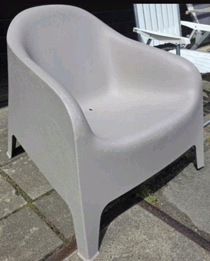 ikea tuinstoel kunststof taupe nu €5,-, Huis en Inrichting, Stoelen, Ophalen, Kunststof, Gebruikt, Overige kleuren