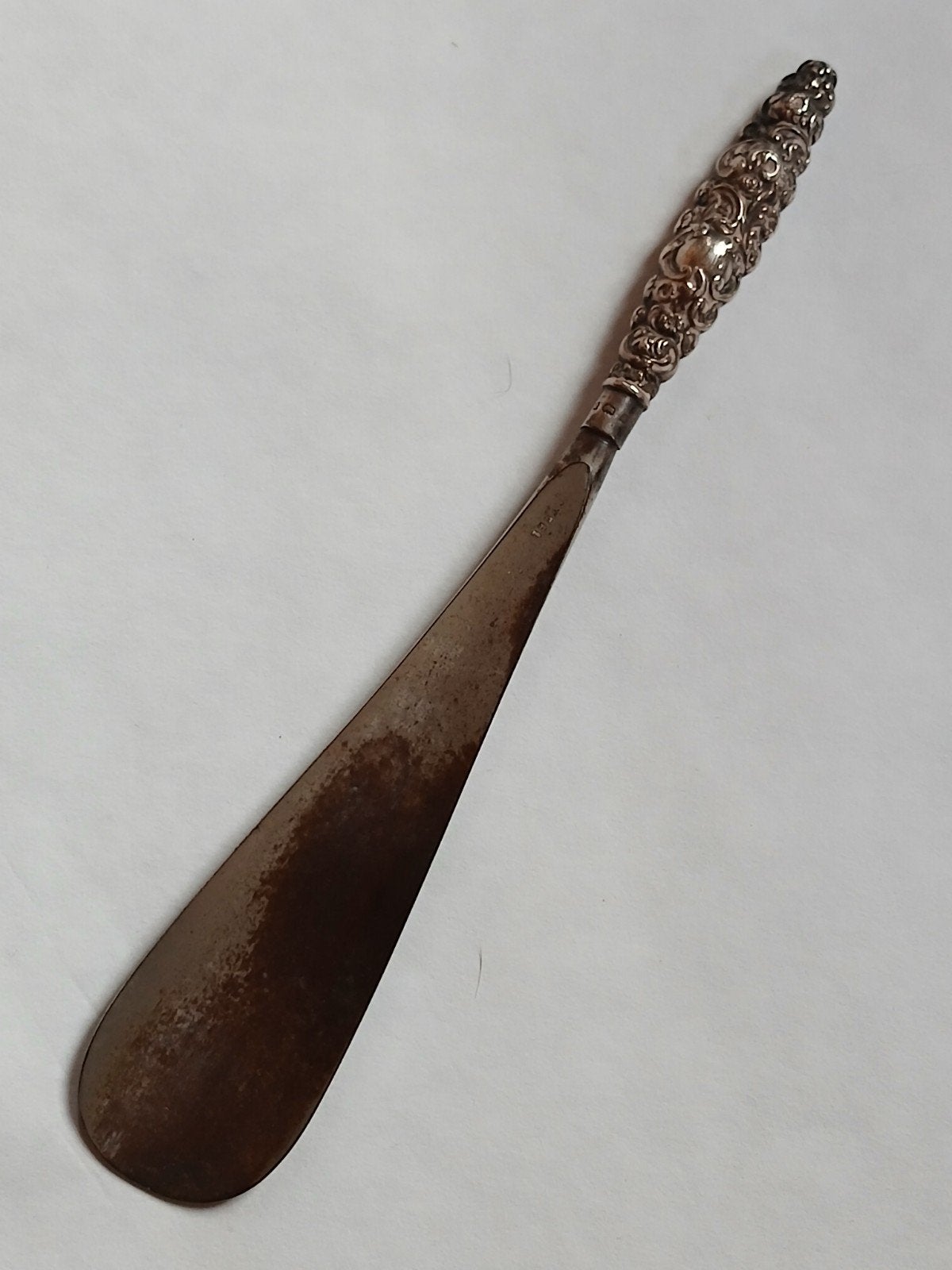 antiek oud zilver schoenlepel engels verzamelzilver heft, Antiek en Kunst, Ophalen
