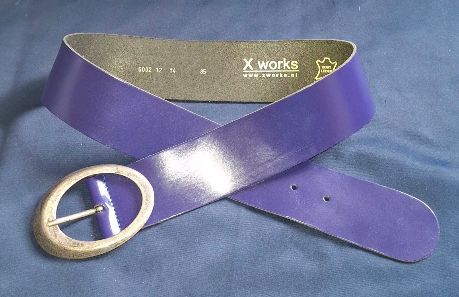 Blauwe leren riem - maat 85 (100 cm) - NIEUW, Kleding | Dames, 5 cm of meer, Echt leder, Ophalen of Verzenden, 90 tot 100 cm