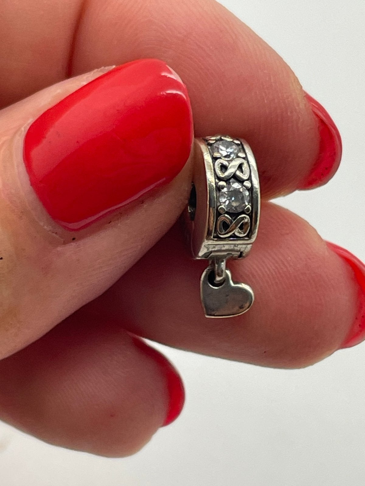 F82 Pandora zilveren stopper bedel met hartje always, Pandora, Ophalen of Verzenden, X, Zilver