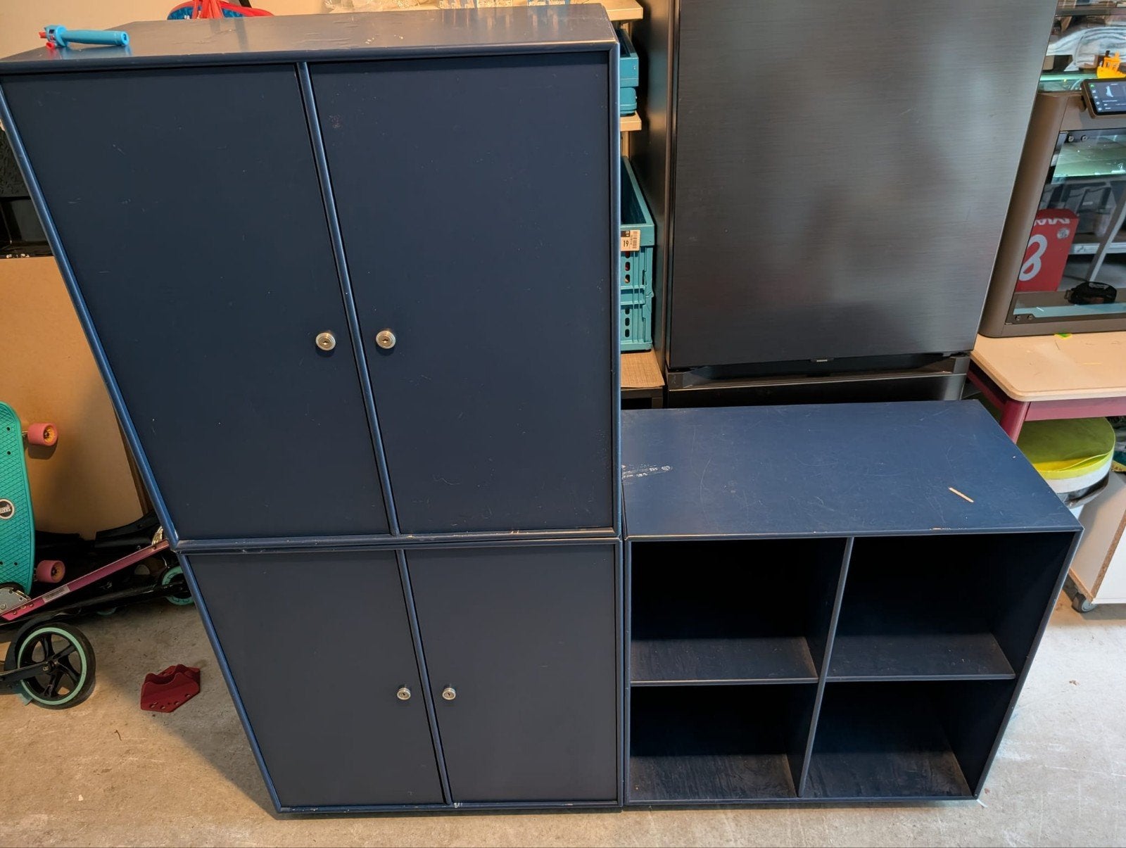 Blauwe houten kasten set, Huis en Inrichting, Kasten | Overige, Ophalen