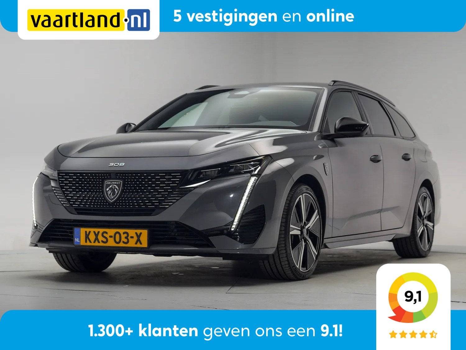 Peugeot 308 SW 1.6 Plug-In Hybrid 180 GT [ LED Alcantara/led, Auto's, 77 km/l, Gebruikt, Verwarmde buitenspiegels, 4 cilinders