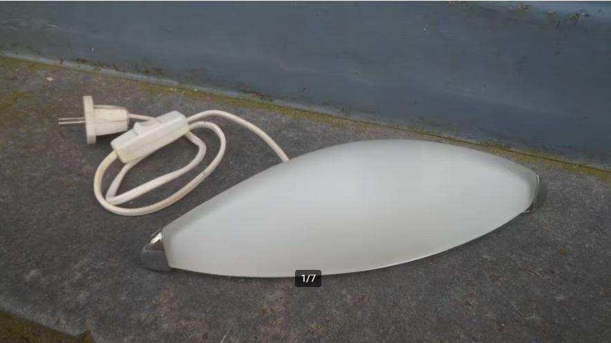 WANDLAMP MUURLAMP LAMP glas chroom 27,5 cm. plafondlampje, Ophalen of Verzenden, Gebruikt, Glas, Modern