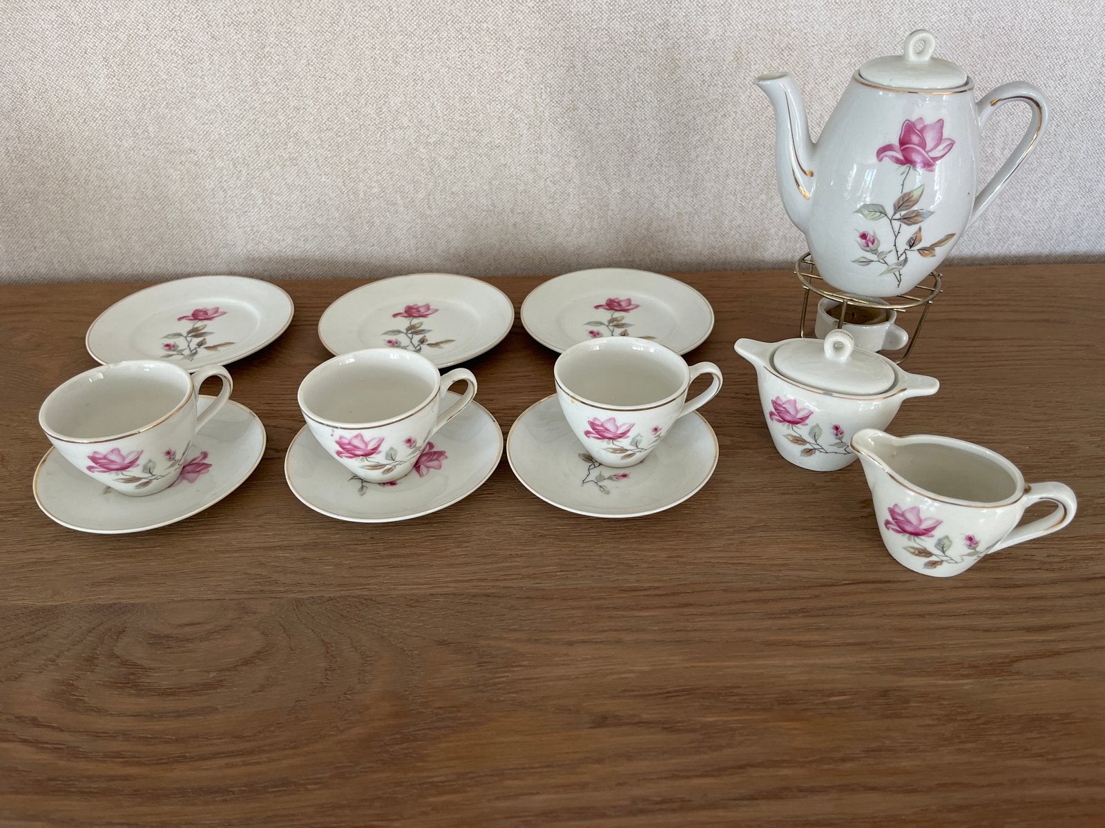 Vintage Poppenservies met Rozenmotief, Ophalen, Gebruikt, Overige typen