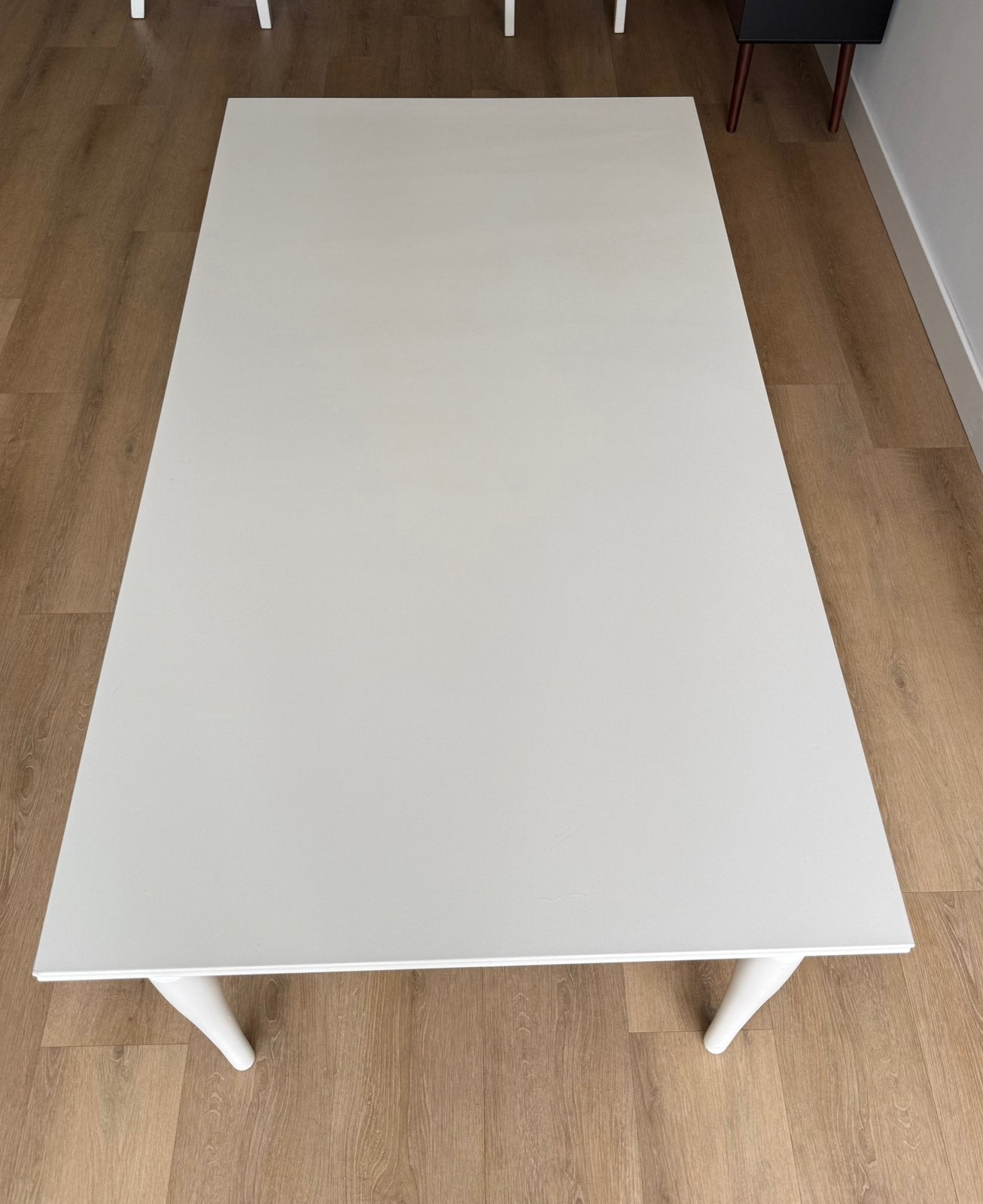 IKEA ROSENTORP Uitschuifbare tafel, wit, 155/215x87 cm, Ophalen, Gebruikt, 50 tot 100 cm, Vijf personen of meer