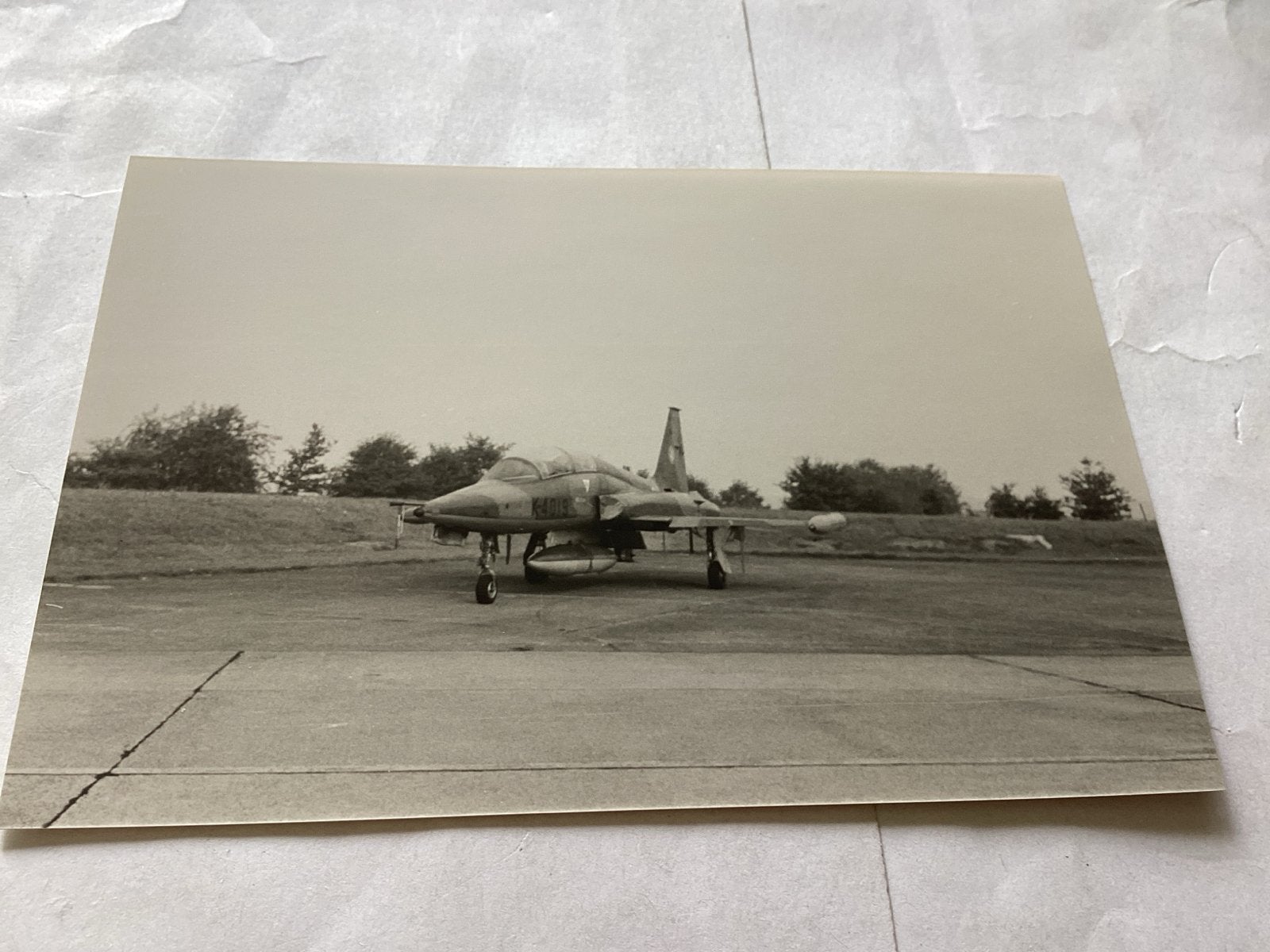Zwart-wit foto van een militair straalvliegtuig 9x13 cm, Ophalen of Verzenden, Gebruikt