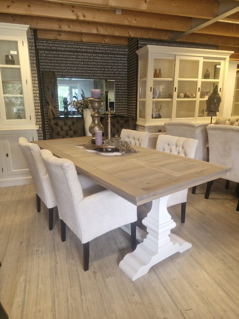 *VOORRAAD* 4 Landelijke Eetkamerstoel Bianca Stof Beige (1), Overige kleuren, Nieuw, Ophalen of Verzenden, Vier