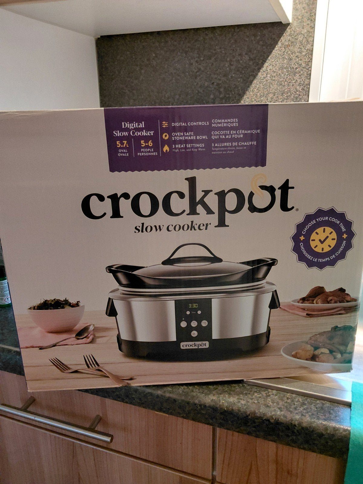 Crock-Pot digitale slowcooker 5,7 liter, Ophalen, Timer, Zo goed als nieuw