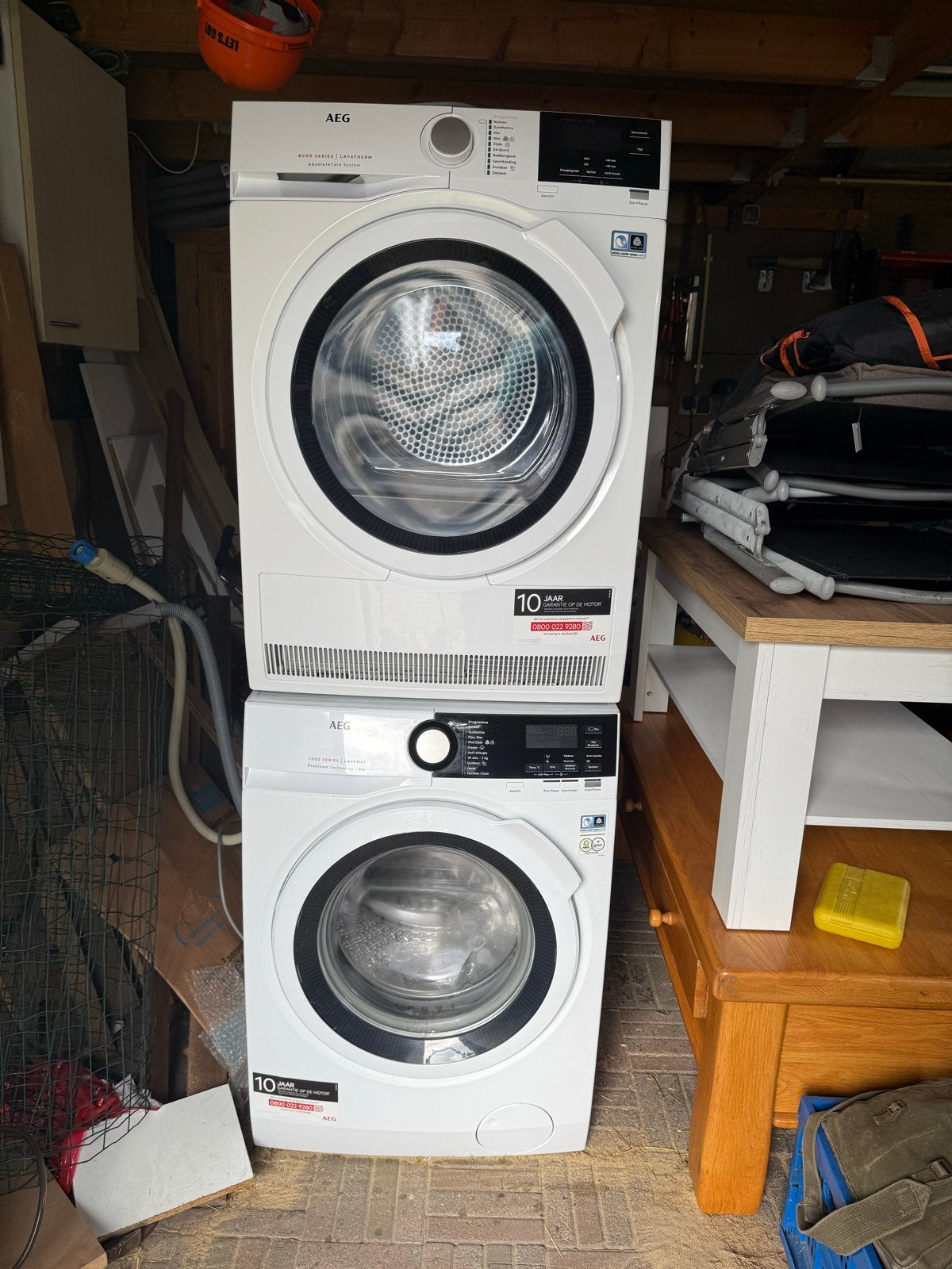 AEG Wasmachine 7000 serie en AEG Lavatherm 8000 serie, Witgoed en Apparatuur, Ophalen, 8 tot 10 kg, Zo goed als nieuw, 85 tot 90 cm