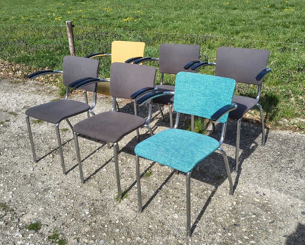 Stoelen Gispen stijl 6x, Ophalen, Gebruikt, Overige kleuren, Vintage