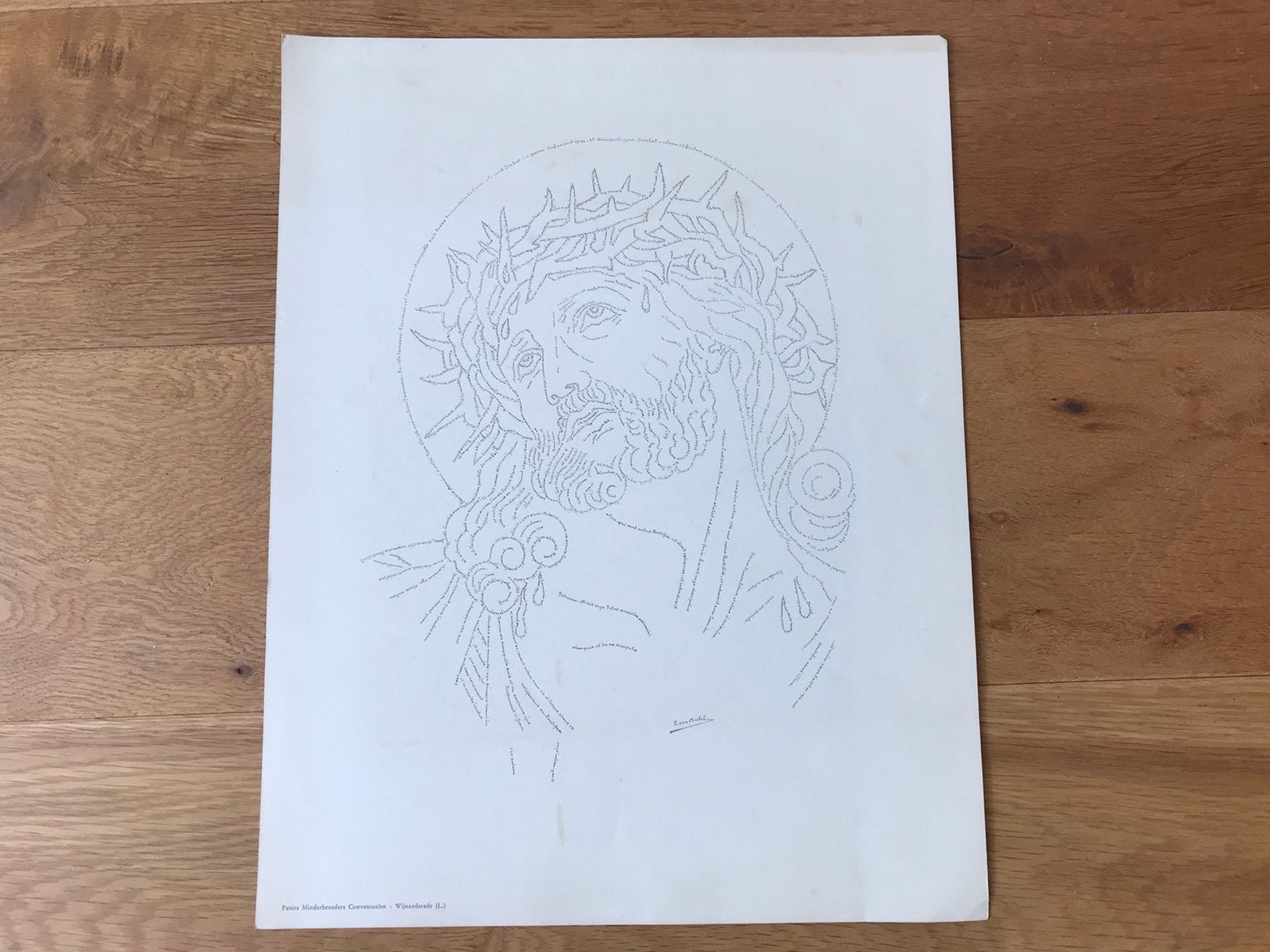 Reproductie Christus. Doornenkroon / Paters Minderbroeders, Ophalen of Verzenden, Gebruikt, Kaart of Prent, Christendom | Katholiek