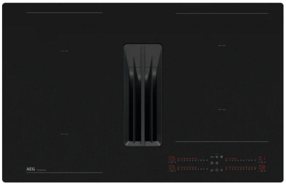 AEG PE7000S80 inductiekookplaat SaphirMatt met afzuiging, Ophalen, 4 kookzones, Zo goed als nieuw, Inbouw
