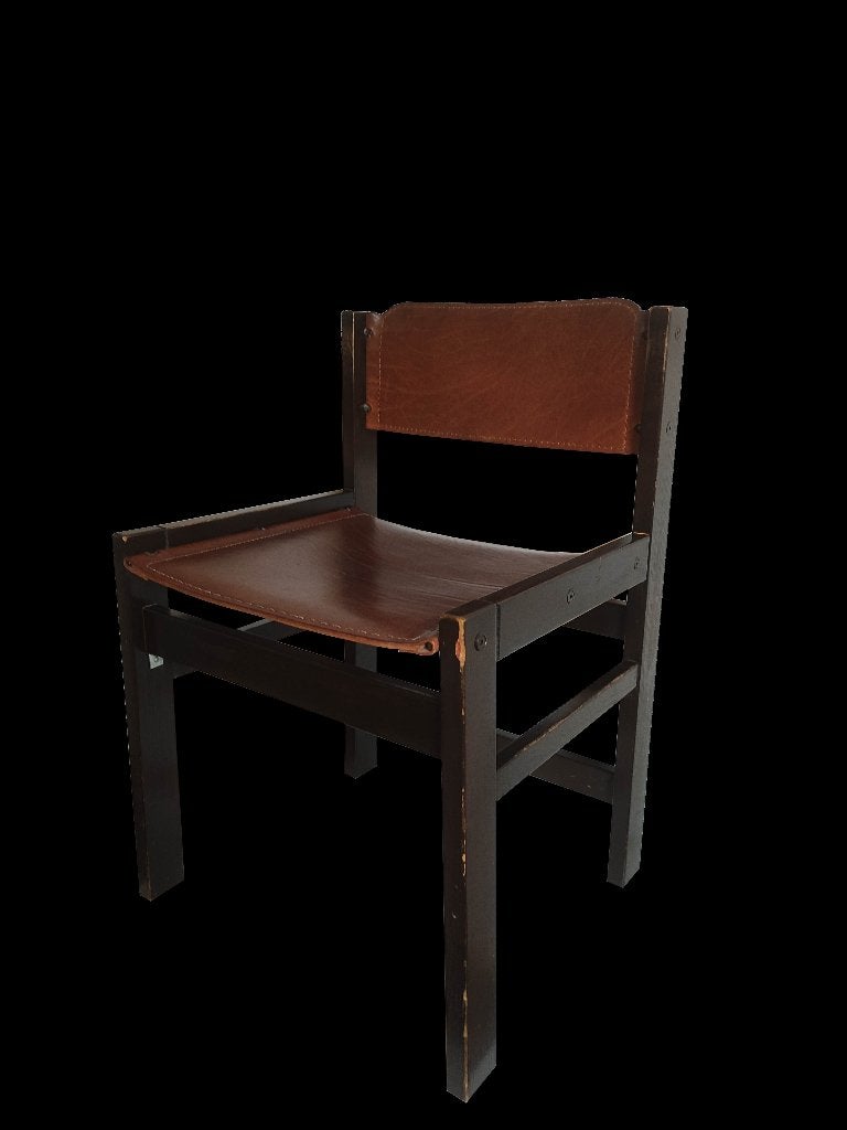 Fantastische vintage zadelleer tuigleren stoel, Ophalen, Gebruikt, Bruin, Eén