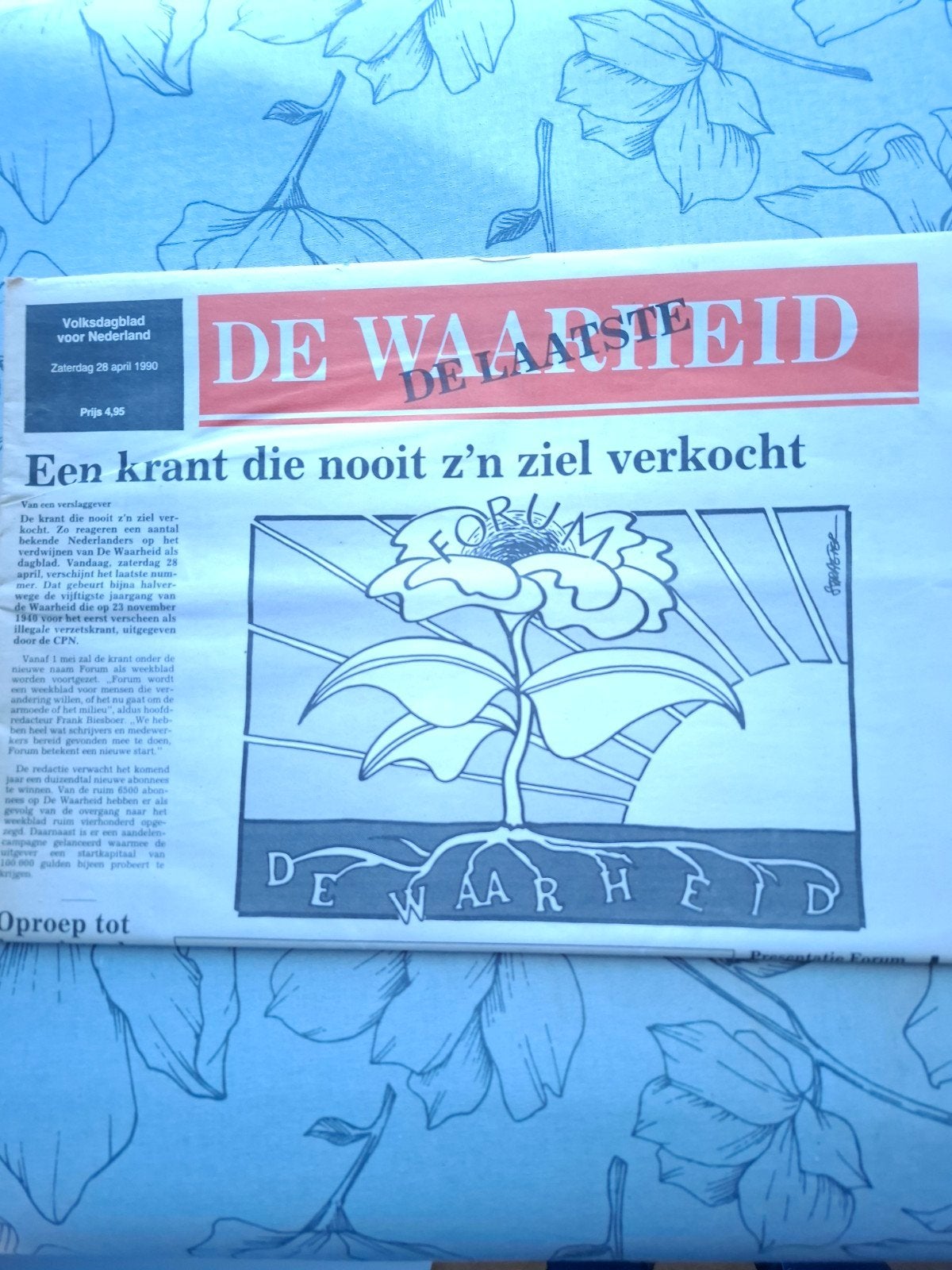 De Waarheid: Laatste Krant (1990) & Symbolisch Aandeel, Ophalen of Verzenden, 1980 tot heden, Nederland, Krant