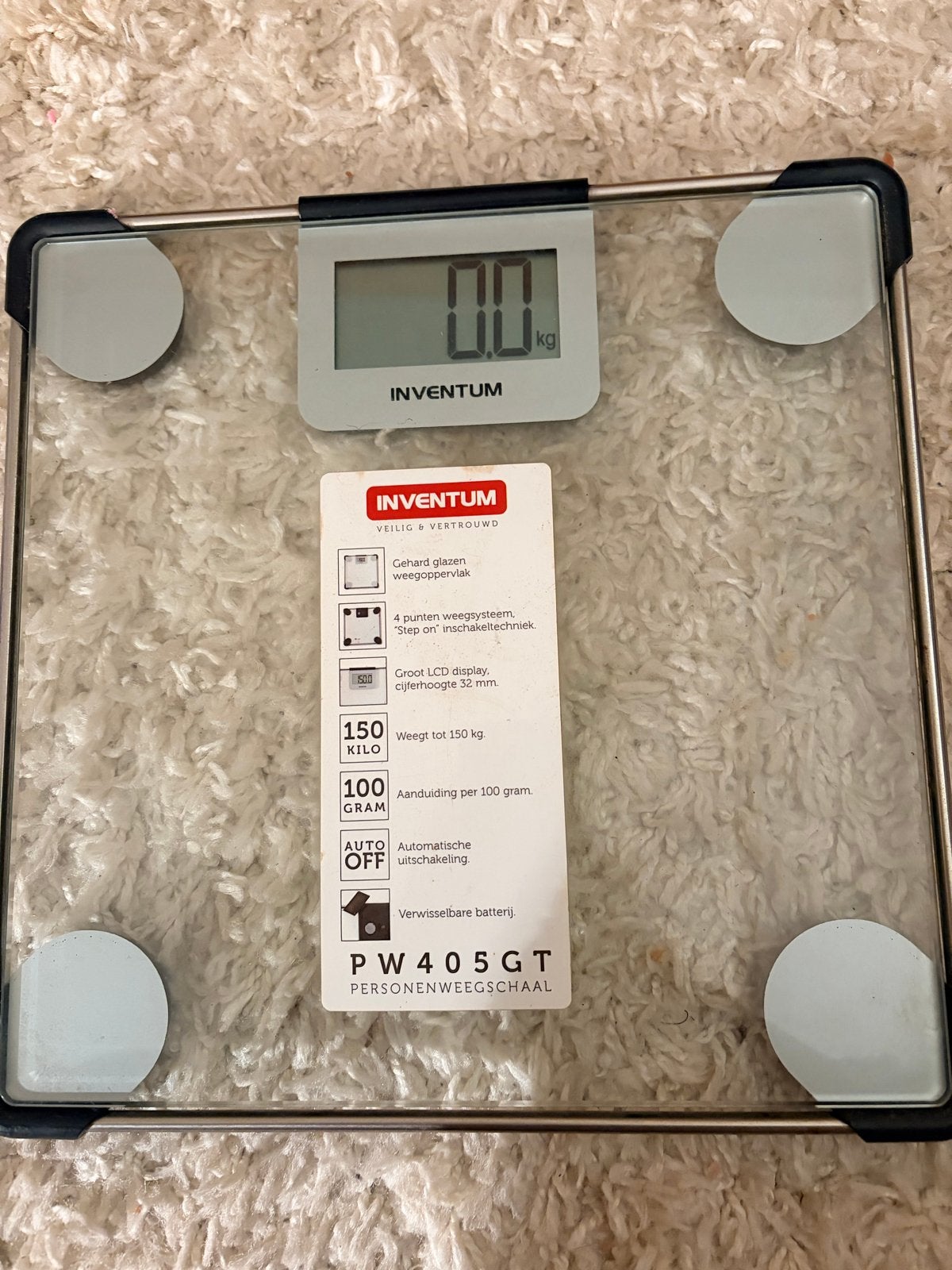 Inventum PW405GT Personenweegschaal - Digitaal, 1 tot 500 gram, Nieuw, 100 kg of meer, Ophalen of Verzenden