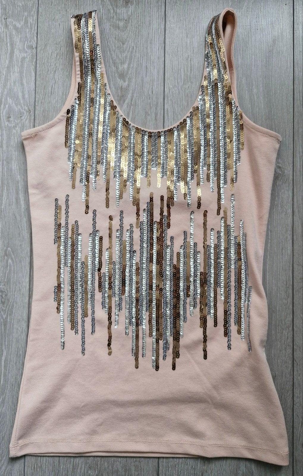 Roze top met pailletten, maat S, Ophalen of Verzenden, Roze, Onbekend, Zo goed als nieuw