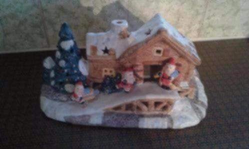 stenen kerst huisje voor thee licht, Ophalen of Verzenden, Gebruikt