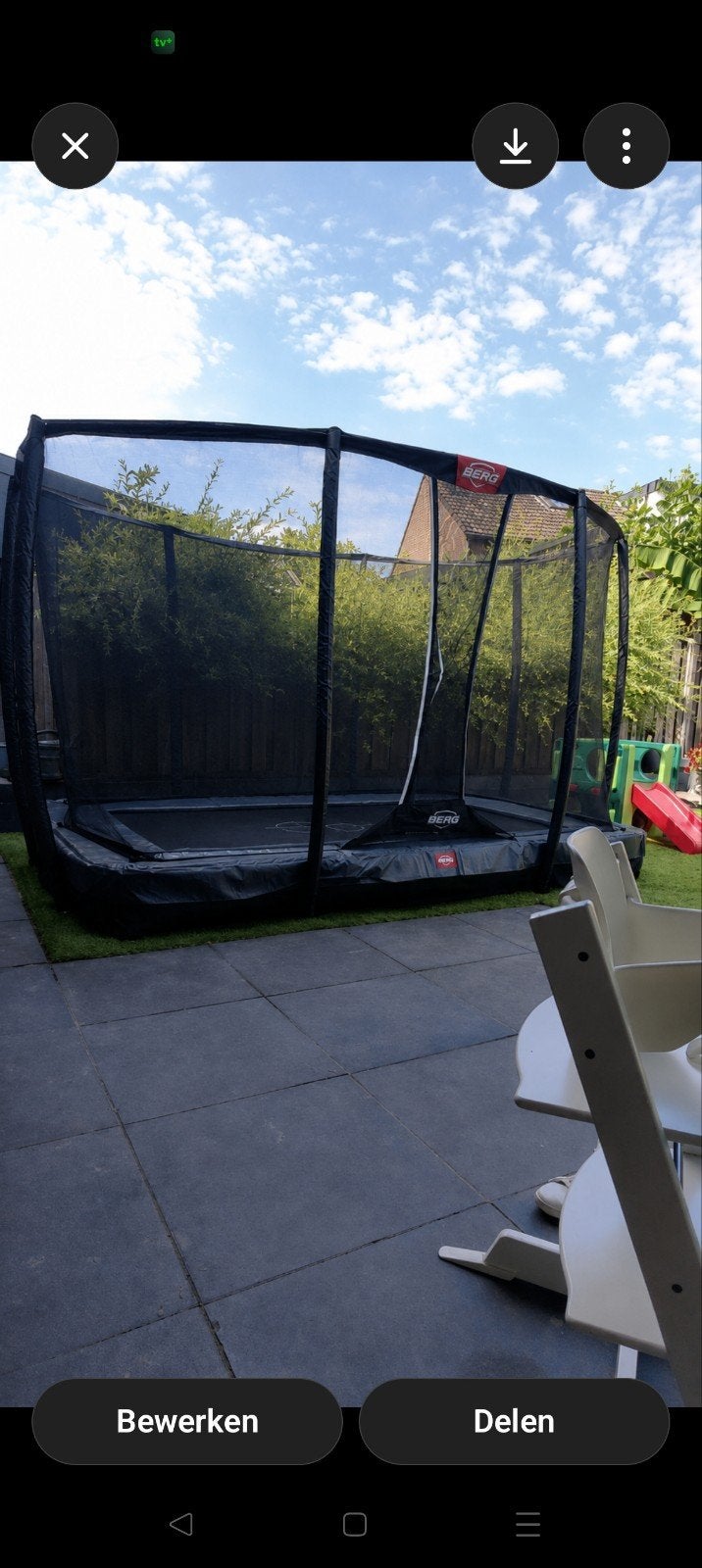 BERG flatground trampoline, Ophalen