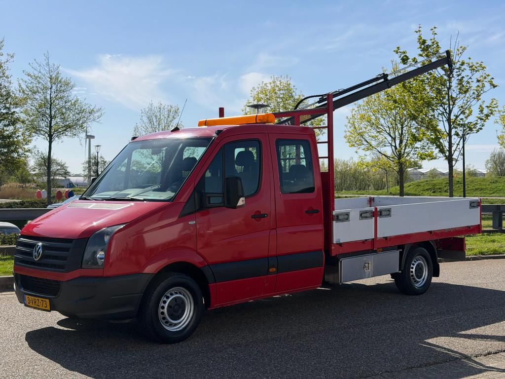 Volkswagen Crafter 2.0TDI Dubbelcabine Openlaadbak + HIAB 01, Auto's, Euro 5, Gebruikt, 4 cilinders, Volkswagen