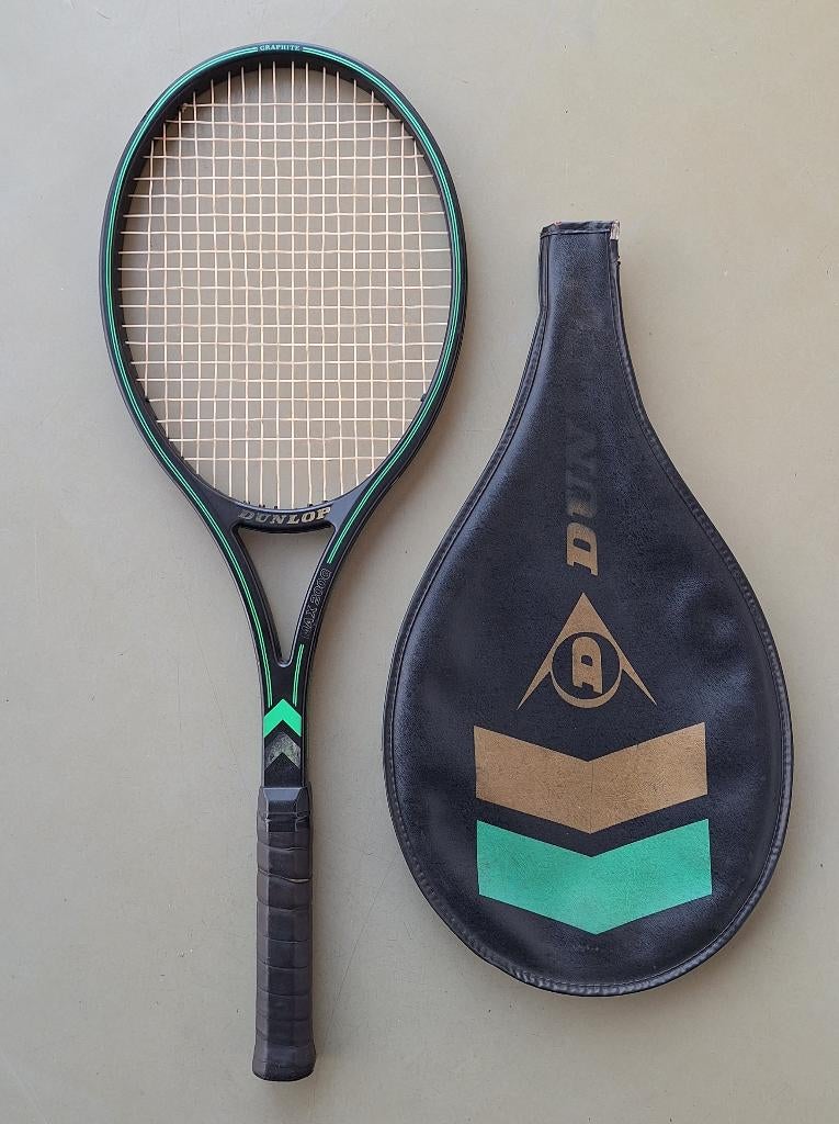 div. vintage Dunlop MAX 200G McEnroe tennis-racket en hoesje, Sport en Fitness, Tennis, Ophalen of Verzenden, Gebruikt, Racket