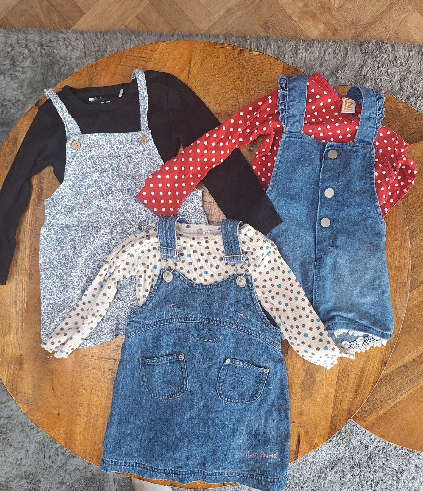 3 schattige sets tuinbroek/jurk met longsleeve - maat 80, Kinderen en Baby's, Meisje, Dirkje, H&M, FZ Friends, Ophalen of Verzenden