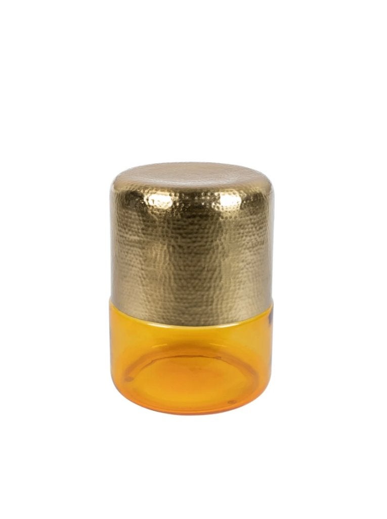 Dutchbone Cave Bijzettafel Amber Geel/ Goud | Van €199, nu, 45 tot 60 cm, Minder dan 55 cm, Dutchbone, Rond