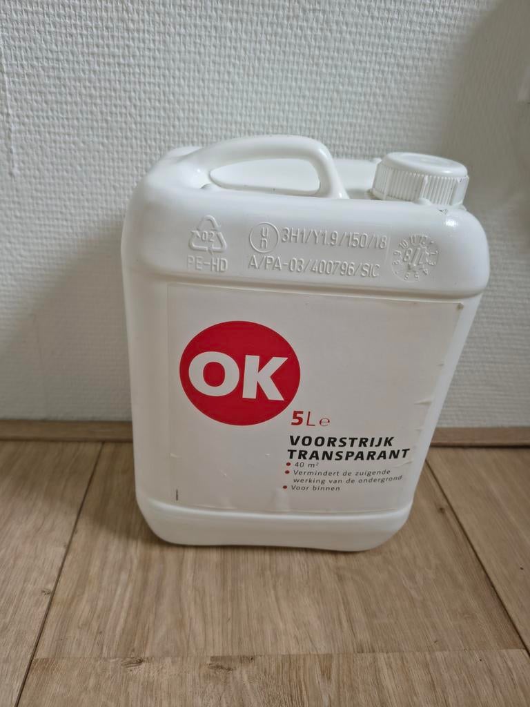 OK voorstrijk transparant. Voorstrijk verf voor binnen., Onb, Overige typen, Ophalen of Verzenden, Onb