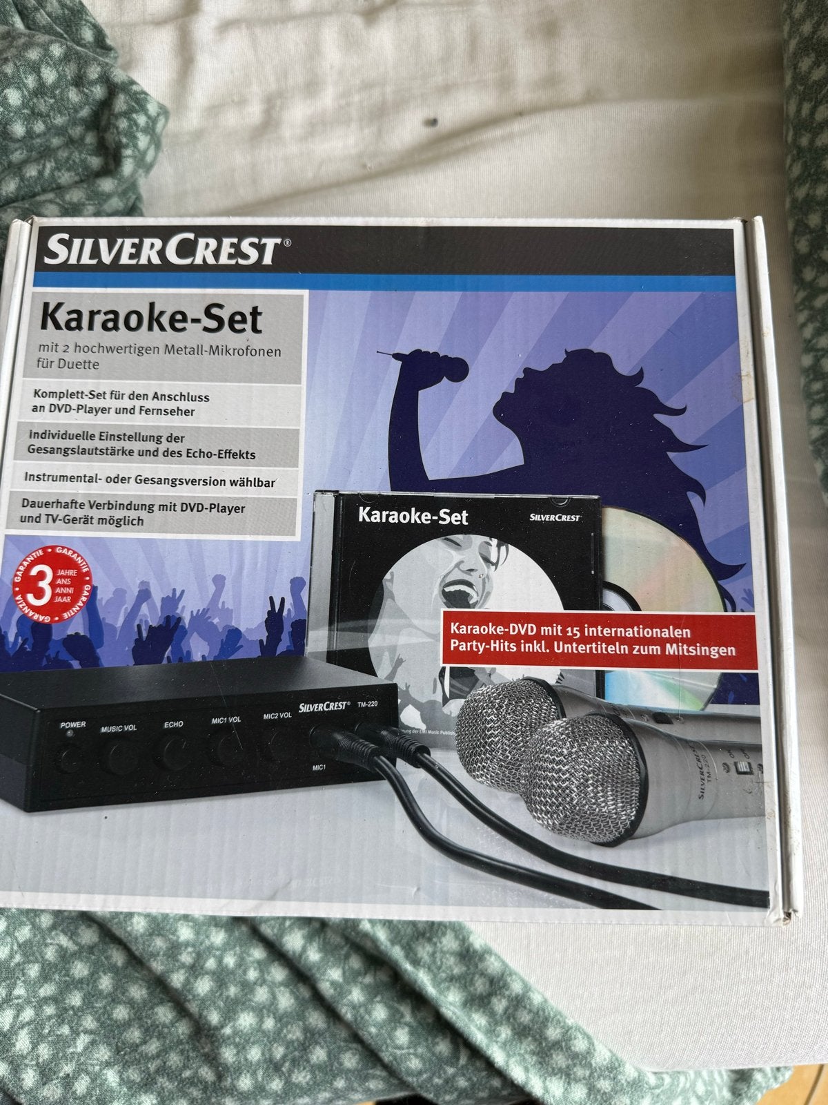 SilverCrest Karaoke-Set met 2 microfoons en DVD, Audio, Tv en Foto, Ophalen of Verzenden, Nieuw, Complete set