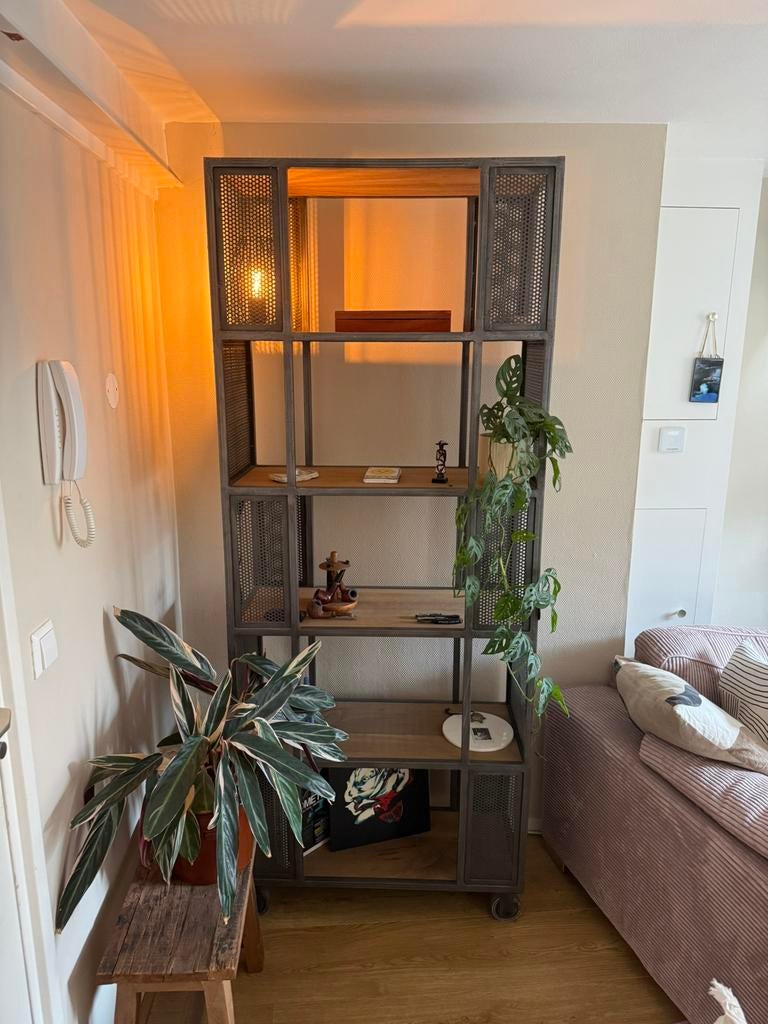 Henders & Hazel industriële kast metaal hout 200cm topstaat, Ophalen, Zo goed als nieuw