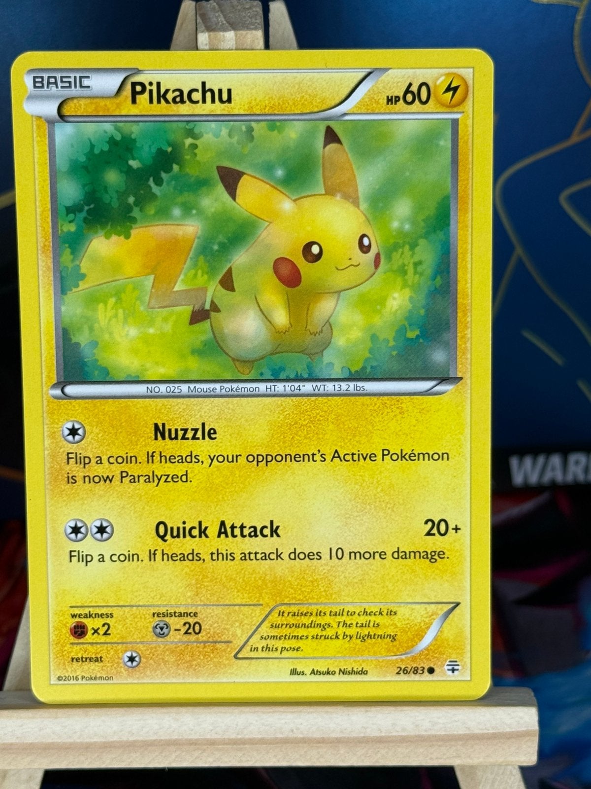 Pikachu #26 | Pokemon Japanese Eevee Heroes 2016, Ophalen of Verzenden, Zo goed als nieuw, Losse kaart
