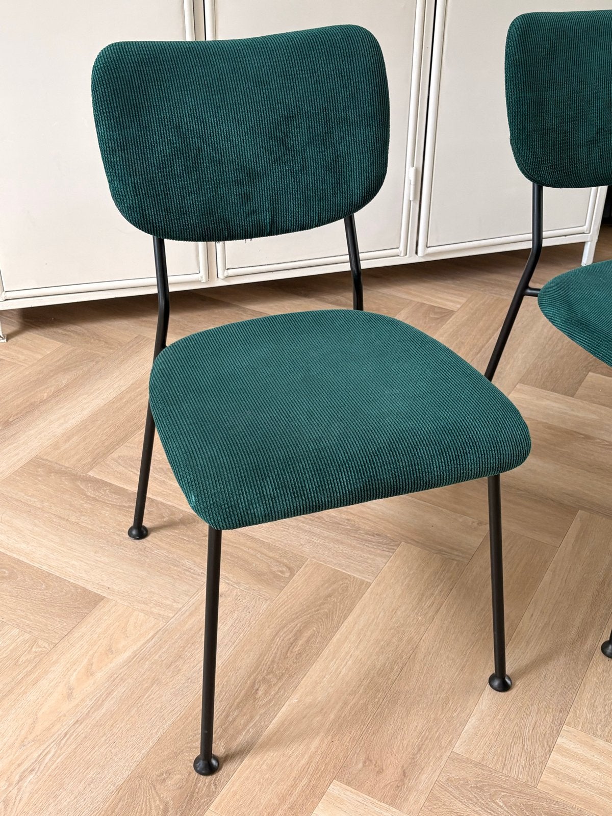 Set van 3 *Zuiver* eetkamerstoelen - Groen, Gebruikt, Overige kleuren, Ophalen of Verzenden, Vier