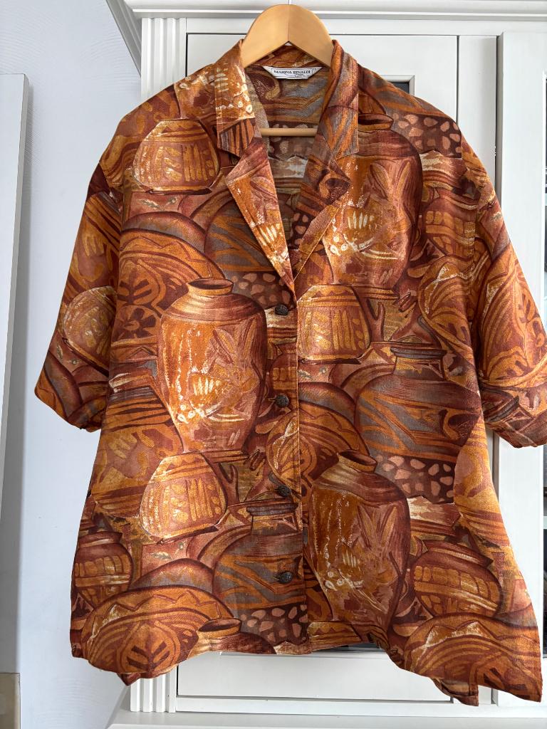 Marina Rinaldi - LINNENMIX BLAZER JACKET TERRA BROWN 44/46, Kleding | Dames, Bruin, Maat 42/44 (L), Nieuw, Ophalen of Verzenden