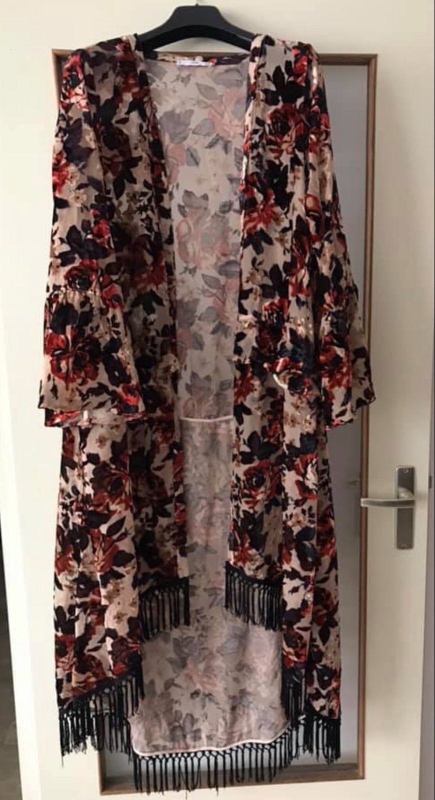 Bloemenprint kimono met franjes, Ophalen of Verzenden, Nieuw