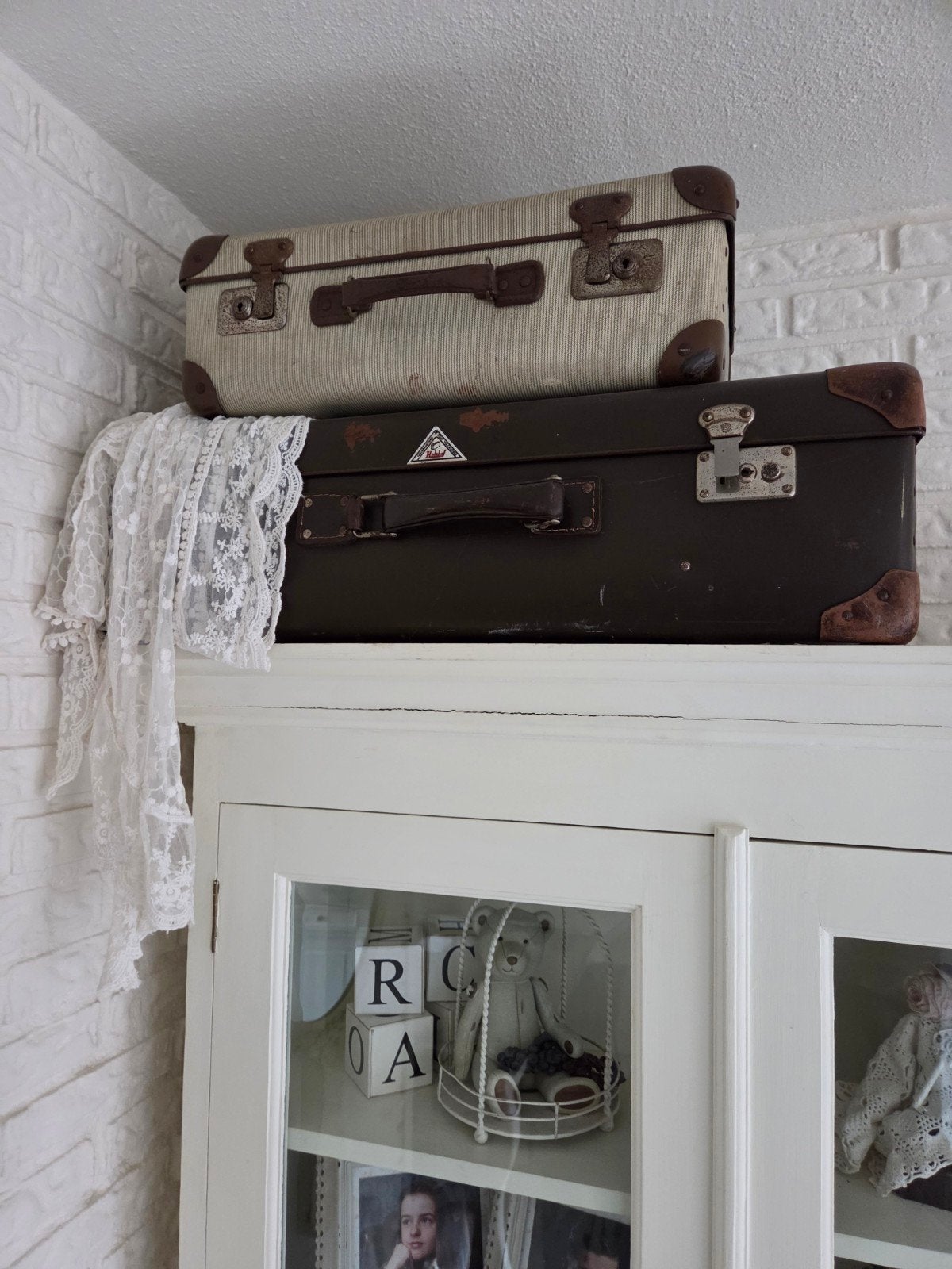 Leuk brocante decoratie kofferset, Ophalen of Verzenden