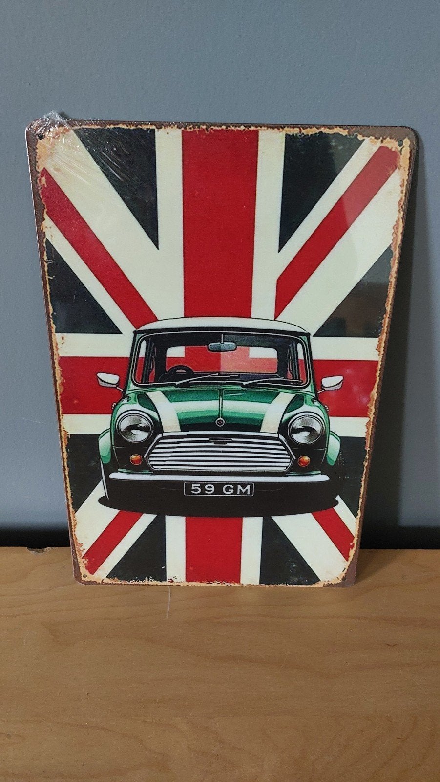 Mini Cooper Union Jack Bord 20x30cm - Nieuw, Vintage, Meerkleurig, Nieuw, Ophalen of Verzenden