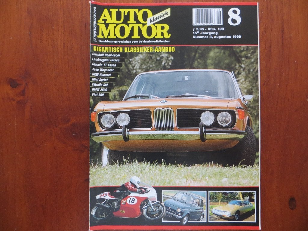 Auto Motor Klassiek 8 1999 Lamborghini Urraco, BMW 2500, Ophalen of Verzenden, Nieuw, BMW
