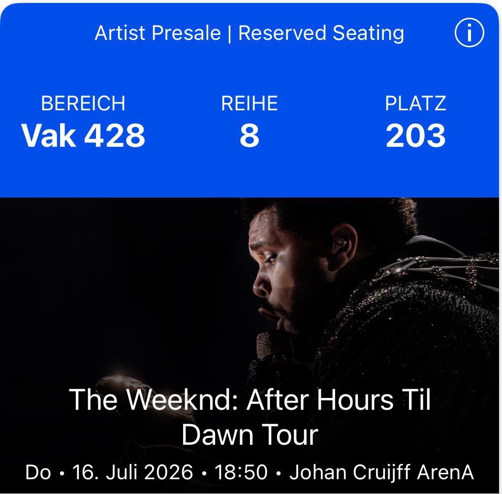 The Weeknd Konzert, Eén persoon, Juli