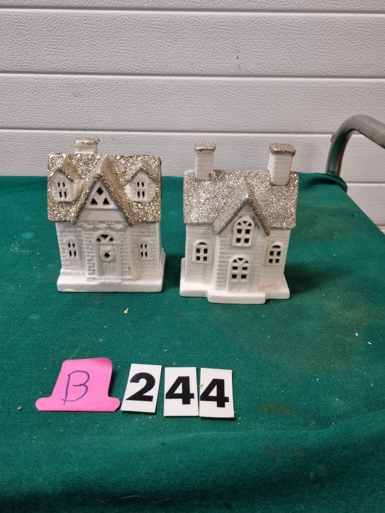 kersthuisjes met glitterdak 2x [b244], Ophalen of Verzenden, 'T Olde Gre-j, Info@toldegrej.nl, Endepoelstraat 20f Didam