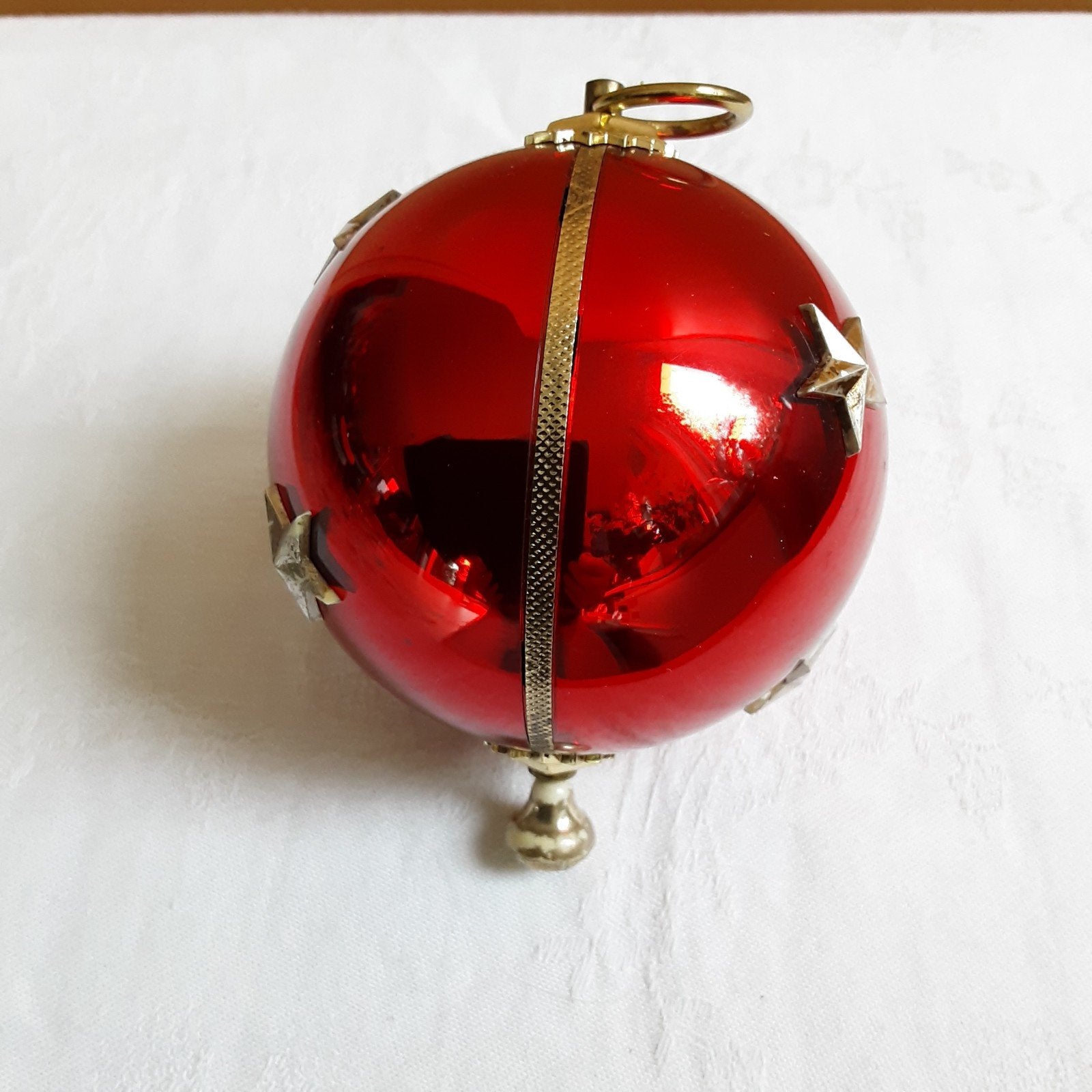 Vintage oude muziekdoos,  kerstbal, Zweeds, Stille Nacht, Ophalen of Verzenden