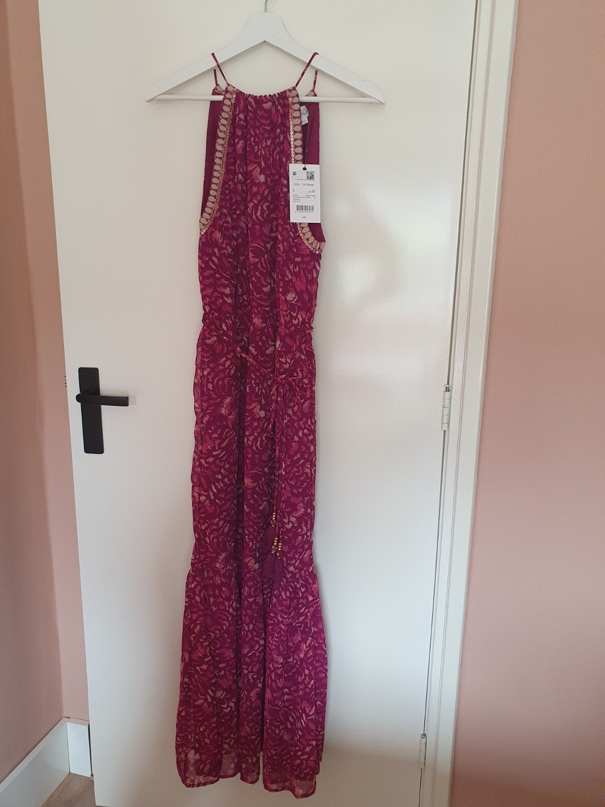 Nieuwe Cotton Club Maxi Halter Jurk - Maat S, Paars, Nieuw, Ophalen of Verzenden, Maat 36 (S)