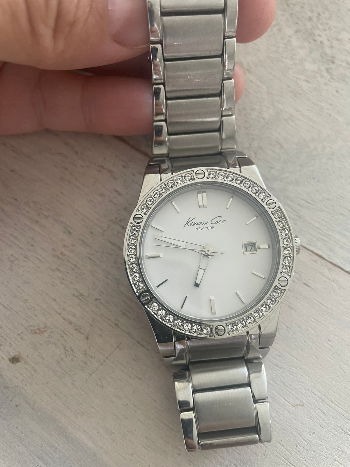 Kenneth Cole New York horloge dames, Staal, Polshorloge, Zo goed als nieuw, Zilver
