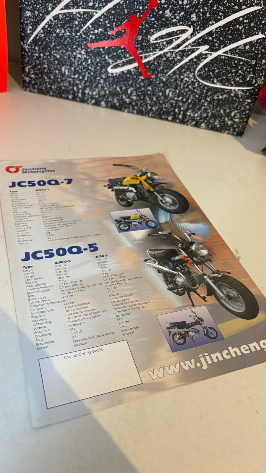 Jincheng Motorfietsen Brochure - JC50Q-7, JC50Q-5, PBR, Ophalen of Verzenden, Overige merken