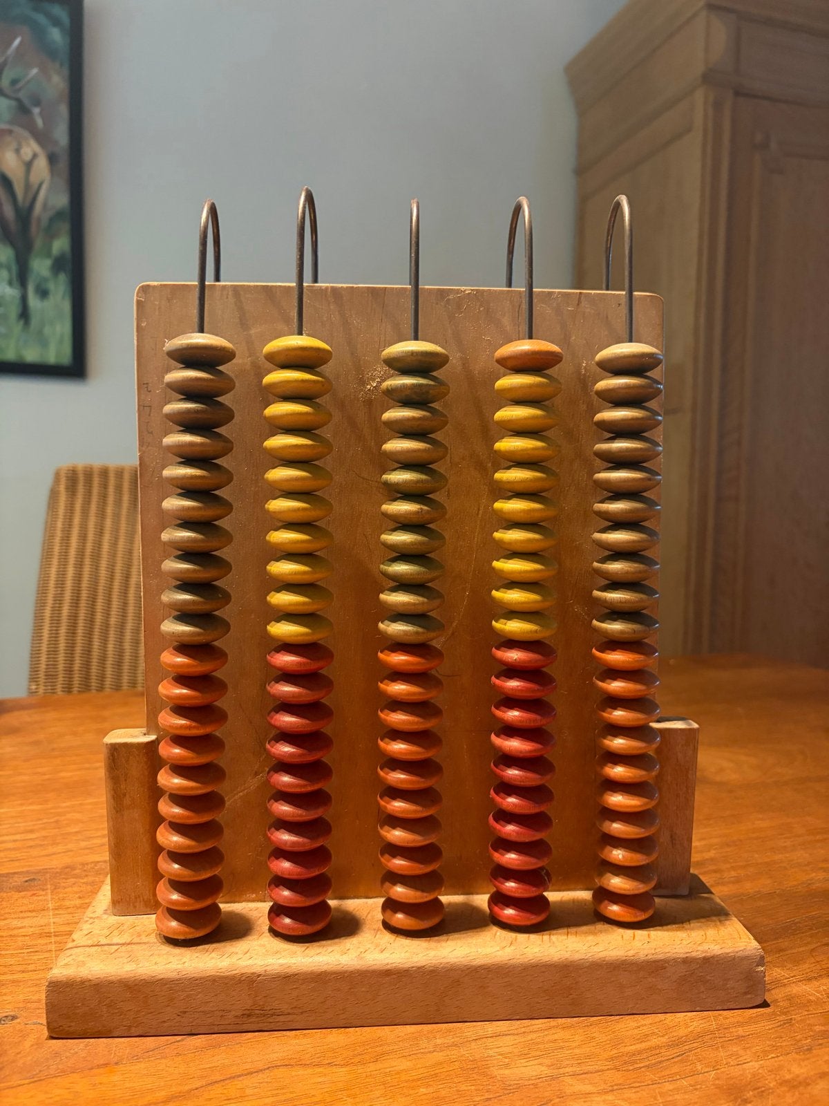 Vintage JEGRO houten rekenrek – oud schoolmateriaal, Ophalen of Verzenden