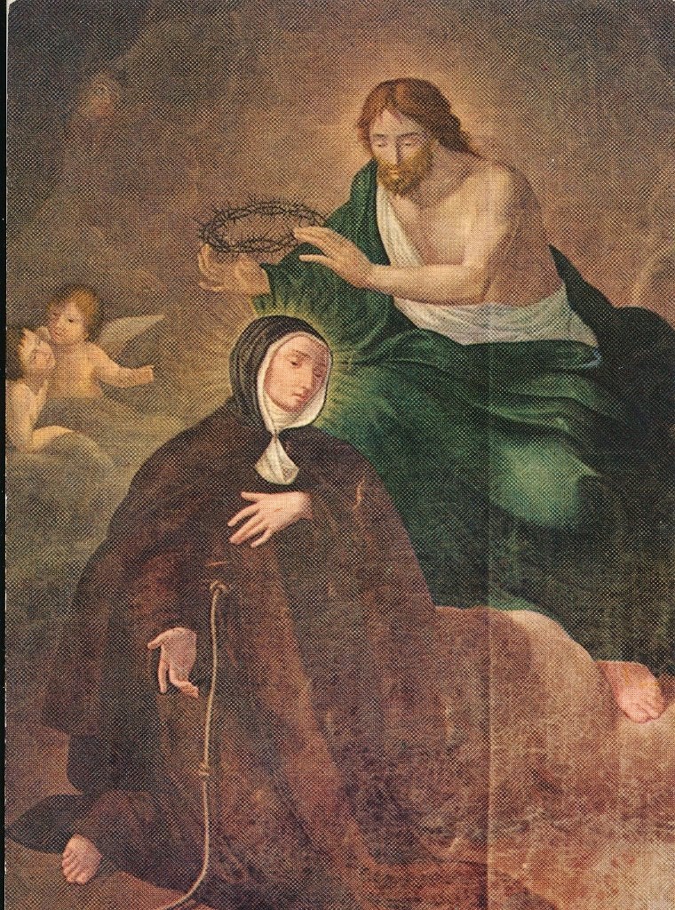 Mooie kunstkaart van de Heilige Veronica Giuliani, Ophalen of Verzenden, Zo goed als nieuw, Kaart of Prent, Christendom | Katholiek
