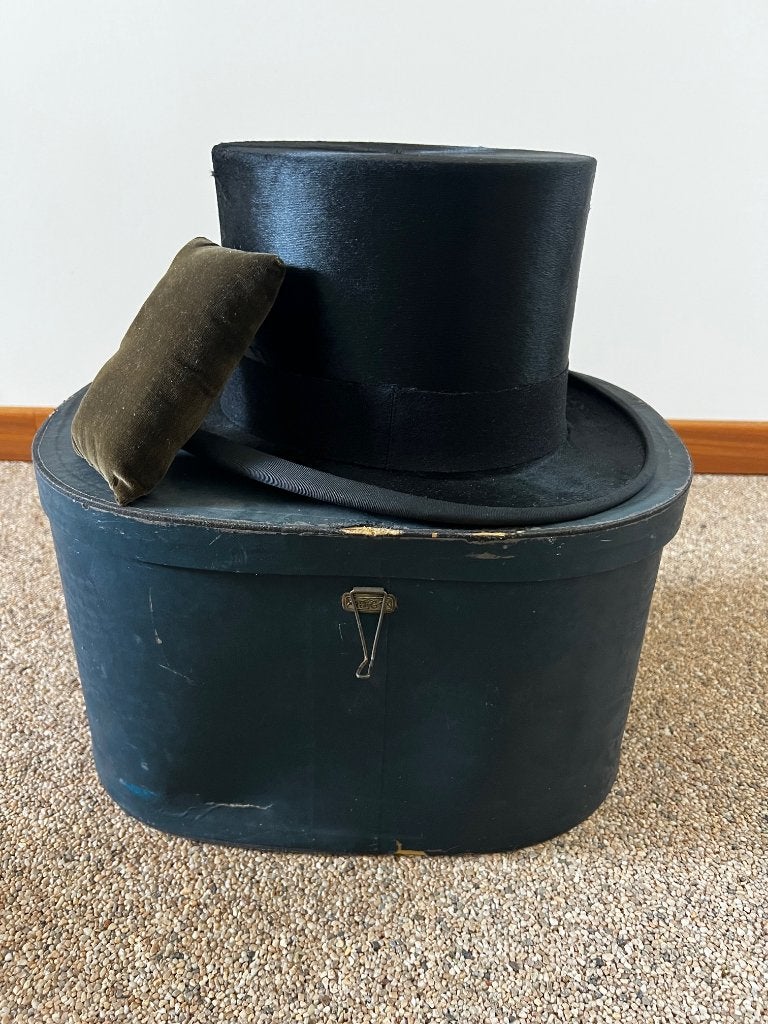 Hoge Hoed van S. Jonkhoff Groningen – Met originele doos, Antiek en Kunst, Antiek | Kleding en Accessoires, Ophalen of Verzenden