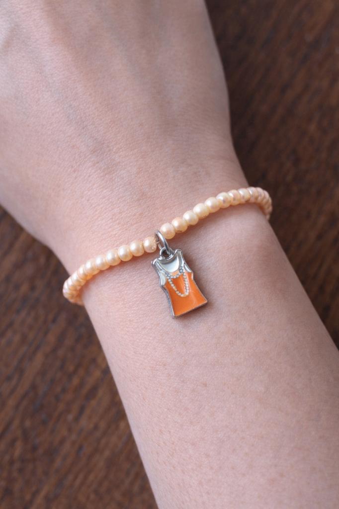 I love oranje-statement elastisch armband met bedel, Oranje, Ophalen of Verzenden, Zo goed als nieuw, Elastiek