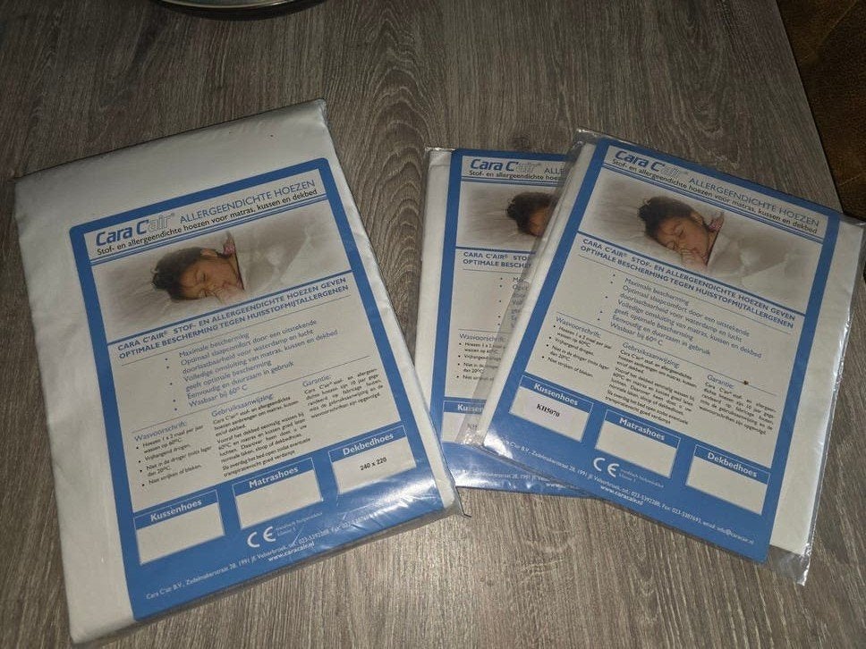 Cara C'air Anti-allergie dekbedovertrek +2 kussenslopen, Anti-allergisch, Lits-jumeaux, Wit, Overige typen