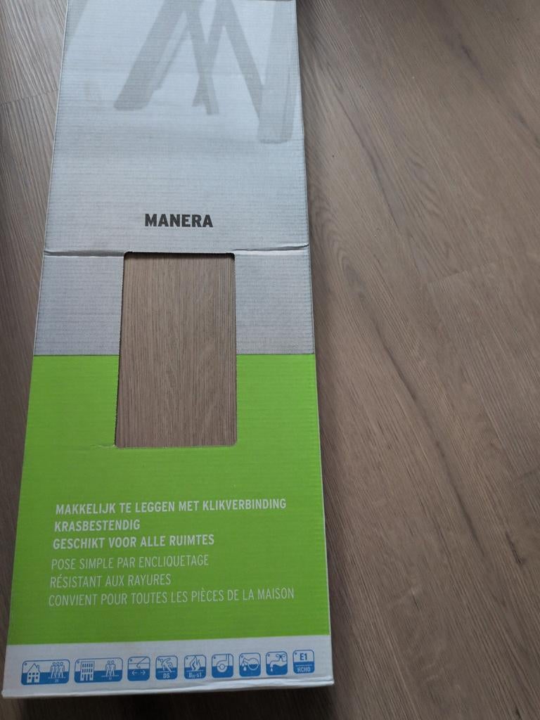 Bijna 9m2 PVC vloer Gamma Manera lichtbruin eiken, Ophalen, Kunststof, 50 tot 150 cm, Nieuw